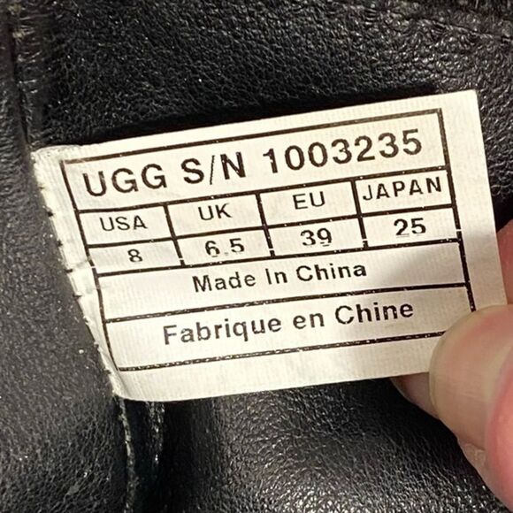 UGG Fabrizia Studded Distressed Black Suede Moto Boots 1003235 Sz 8 - Picture 11 of 13